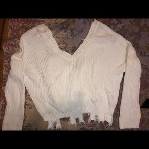 White knit sweater